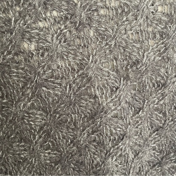 $20 SALE Knit Sweater Cowl Neck 3/4 Sleeve Fall Winter Holiday Med-Dark Gray SzM - Picture 3 of 11